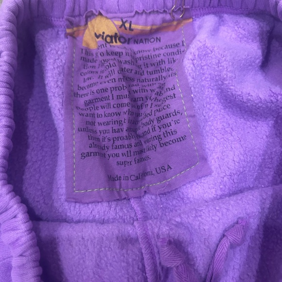 Aviator Nation Neon Purple Logo Sweatpants Venice New XL - Picture 6 of 7